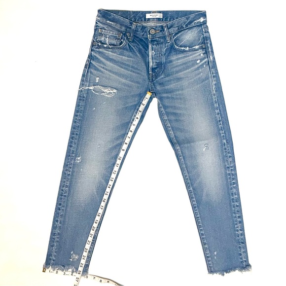MOUSSY VINTAGE KELLEY TAPERED STRAIGHT DISTRESSED RAW-HEM ANKLE JEANS Sz26 - Picture 12 of 13